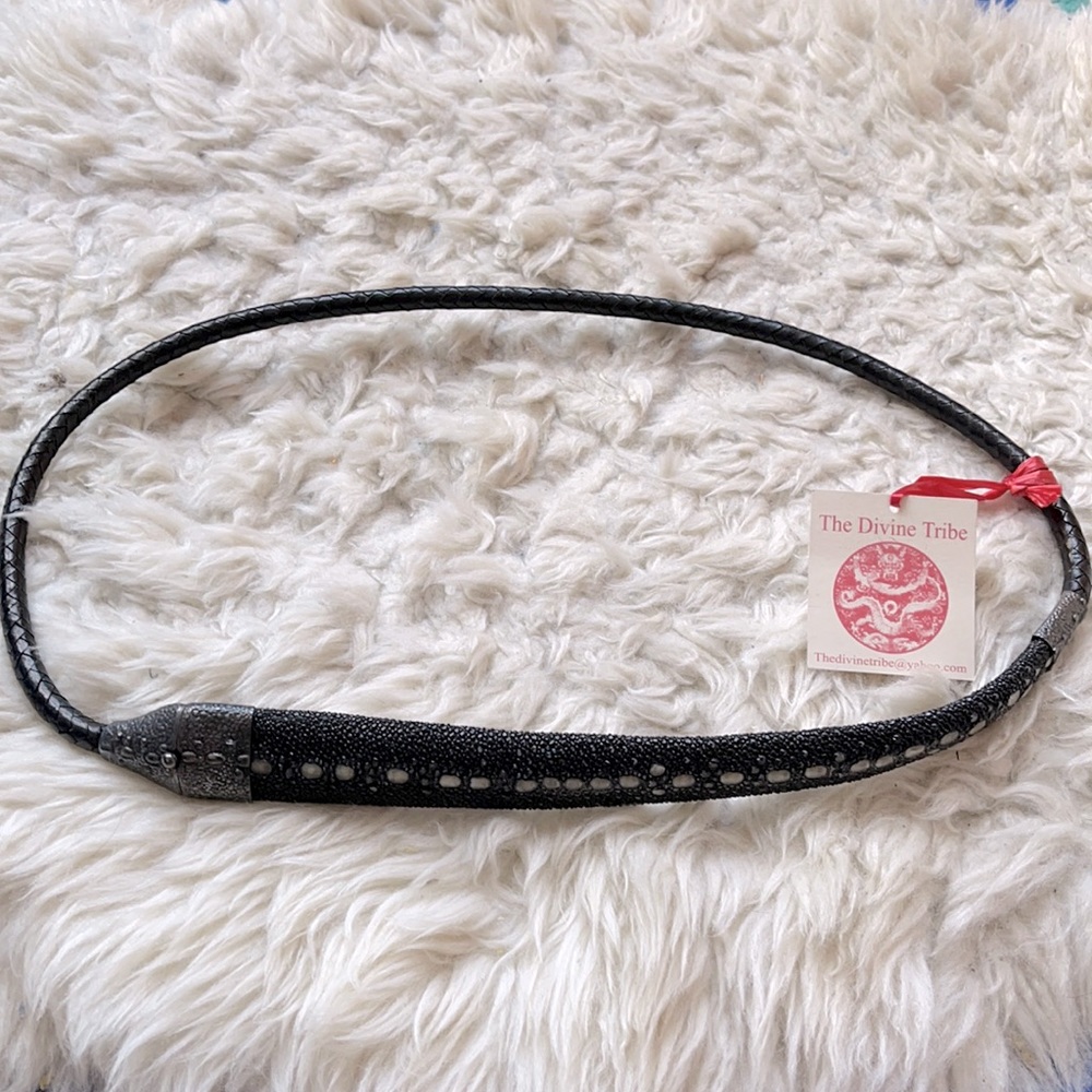 RARE NYC boutique Divine Tribe leather/metal belt